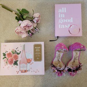 Sam Edelman Fuscia Pink Block Heel Sandal Size 7.5